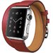 Curea iUni compatibila cu Apple Watch 1/2/3/4/5/6/7, 42mm, Double Tour, Piele, Rosu